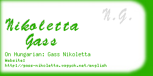 nikoletta gass business card